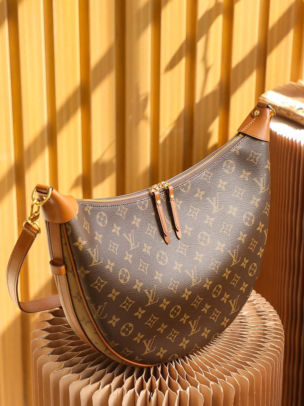 Louis Vuitton Loop Hobo Bag Monogram and Monogram Reverse with Gold Hardware