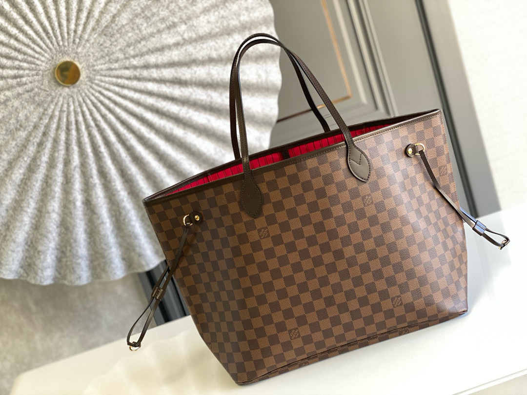 Louis Vuitton Neverfull GM Bag Damier Azur with Gold Hardware