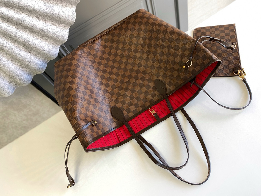 Louis Vuitton Neverfull GM Bag Damier Azur with Gold Hardware