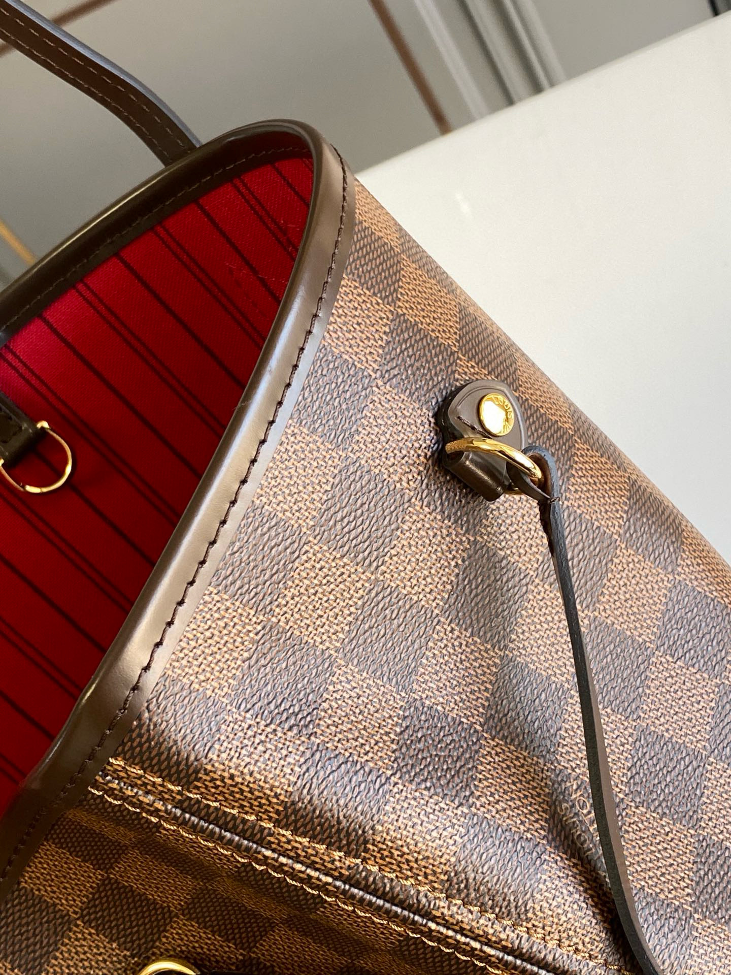 Louis Vuitton Neverfull GM Bag Damier Azur with Gold Hardware