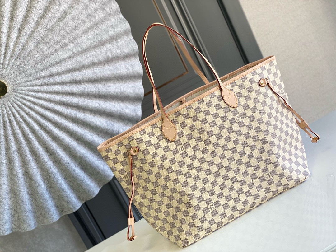 Louis Vuitton Neverfull GM Bag Damier Azur with Gold Hardware