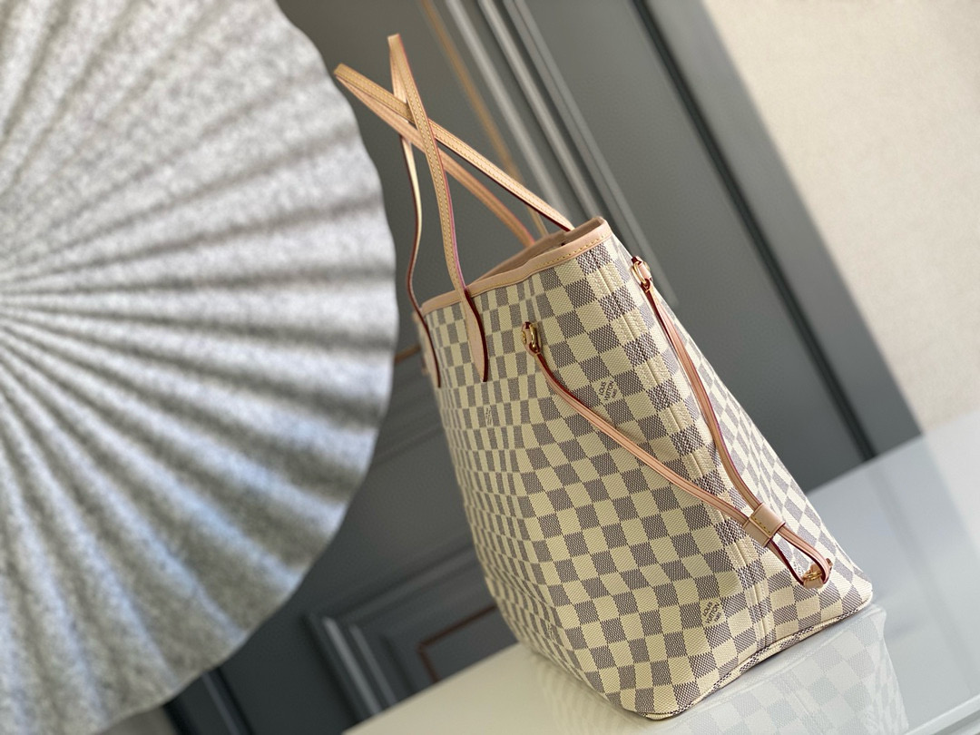 Louis Vuitton Neverfull GM Bag Damier Azur with Gold Hardware