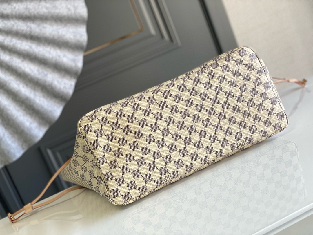 Louis Vuitton Neverfull GM Bag Damier Azur with Gold Hardware