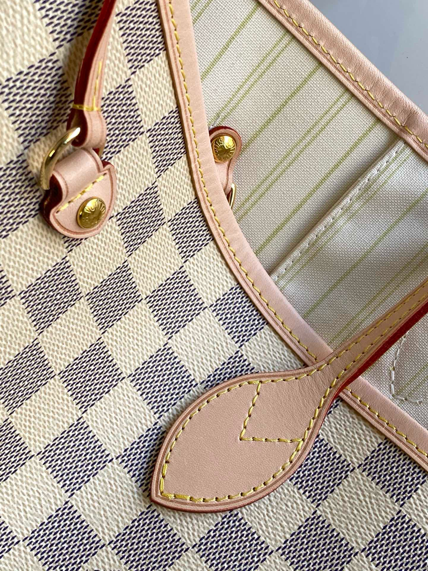 Louis Vuitton Neverfull GM Bag Damier Azur with Gold Hardware