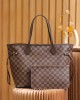 Louis Vuitton Neverfull MM Bag Damier Ebene with Gold Hardware