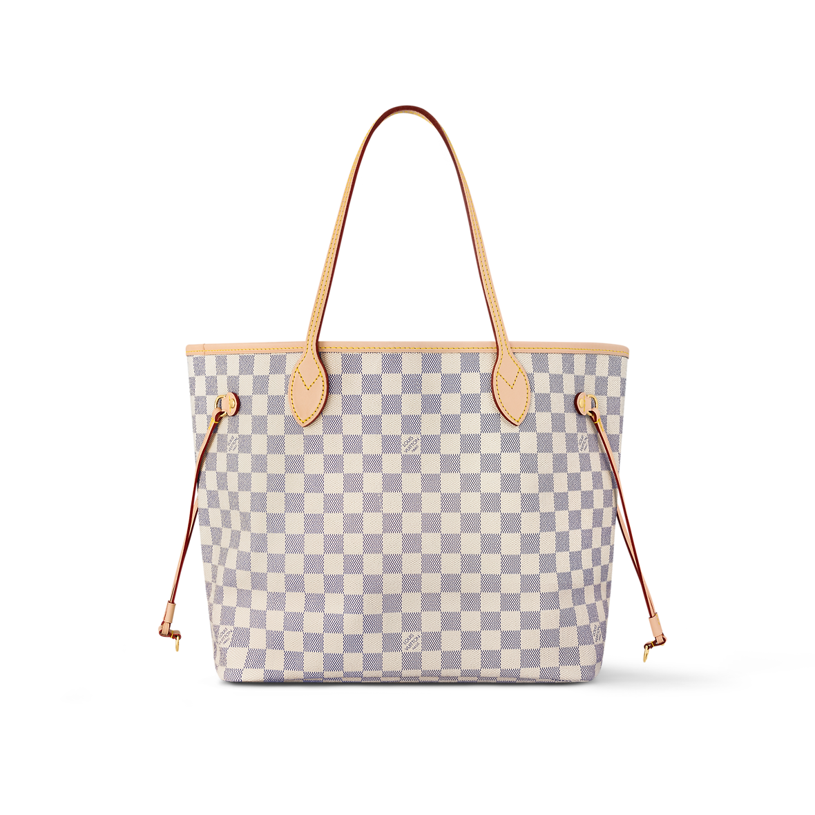 Louis Vuitton Neverfull MM Bag Damier Azur with Gold Hardware