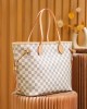 Louis Vuitton Neverfull MM Bag Damier Azur with Gold Hardware