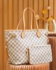 Louis Vuitton Neverfull MM Bag Damier Azur with Gold Hardware