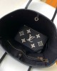 Louis Vuitton Neverfull MM Bag Black / Beige with Gold Hardware