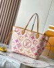 Louis Vuitton Neverfull MM Bag Monogram Coral with Gold Hardware