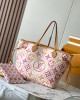 Louis Vuitton Neverfull MM Bag Monogram Coral with Gold Hardware