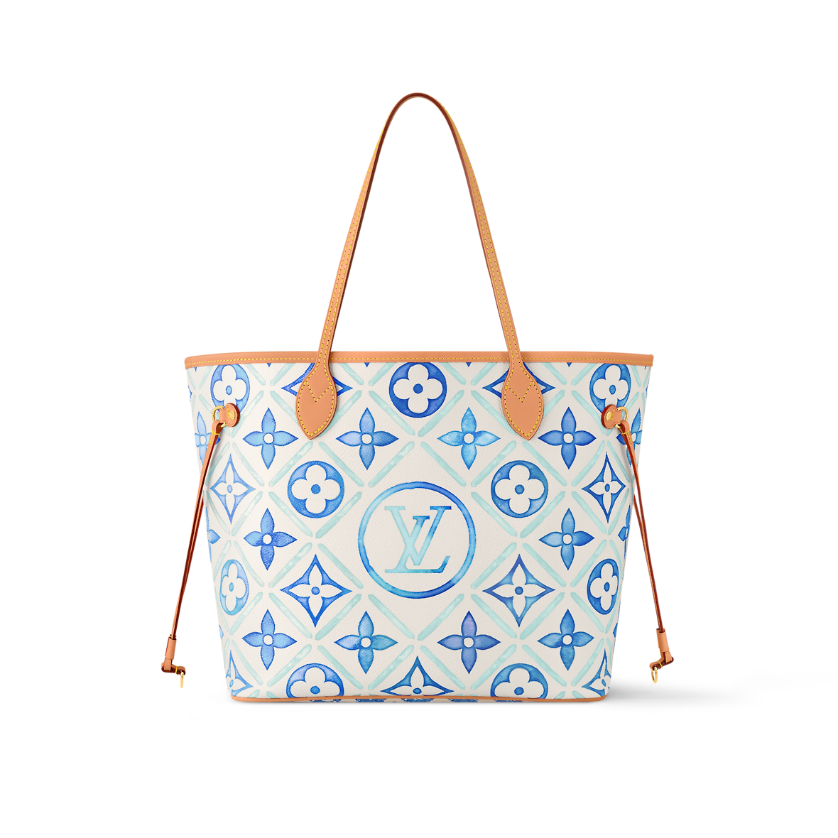 Louis Vuitton Neverfull MM Bag Monogram Lagoon Blue with Gold Hardware