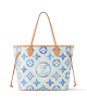 Louis Vuitton Neverfull MM Bag Monogram Lagoon Blue with Gold Hardware