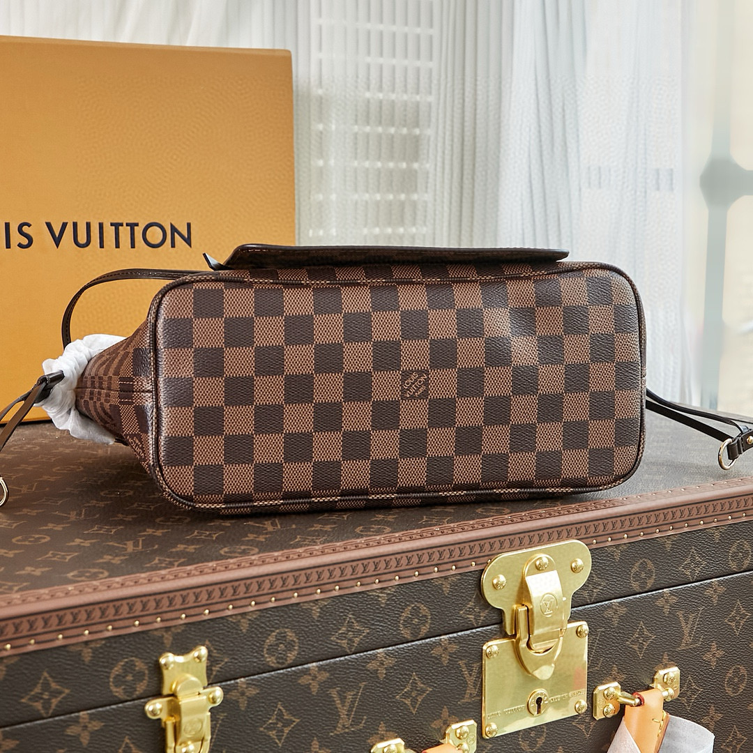 Louis Vuitton Neverfull PM Bag Damier Ebene with Gold Hardware