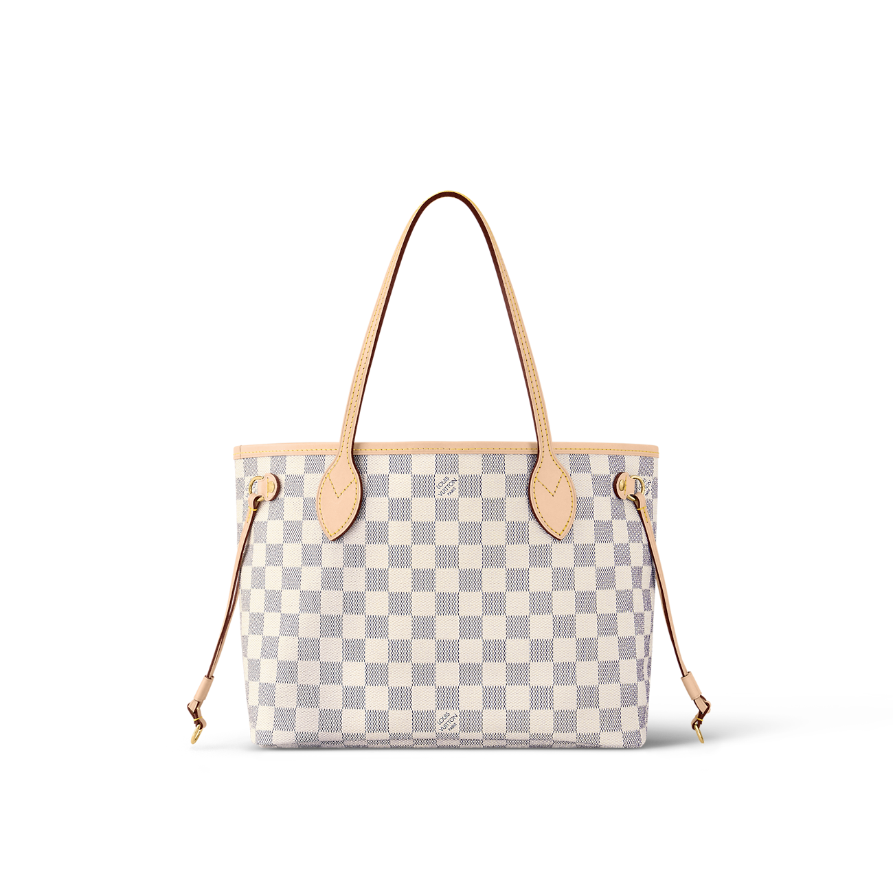 Louis Vuitton Neverfull PM Bag Damier Azur with Gold Hardware