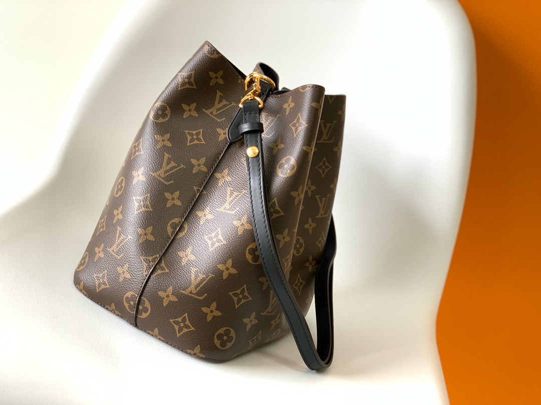 Louis Vuitton NéoNoé MM Bag Monogram Black with Gold Hardware