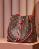 Louis Vuitton NéoNoé MM Bag Monogram Red with Gold Hardware