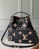 Louis Vuitton NéoNoé MM Bag Black/Beige with Gold Hardware