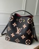 Louis Vuitton NéoNoé MM Bag Black/Beige with Gold Hardware