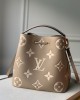 Louis Vuitton NéoNoé MM Bag Cream/Tourterelle Gray with Gold Hardware