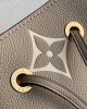 Louis Vuitton NéoNoé MM Bag Cream/Tourterelle Gray with Gold Hardware