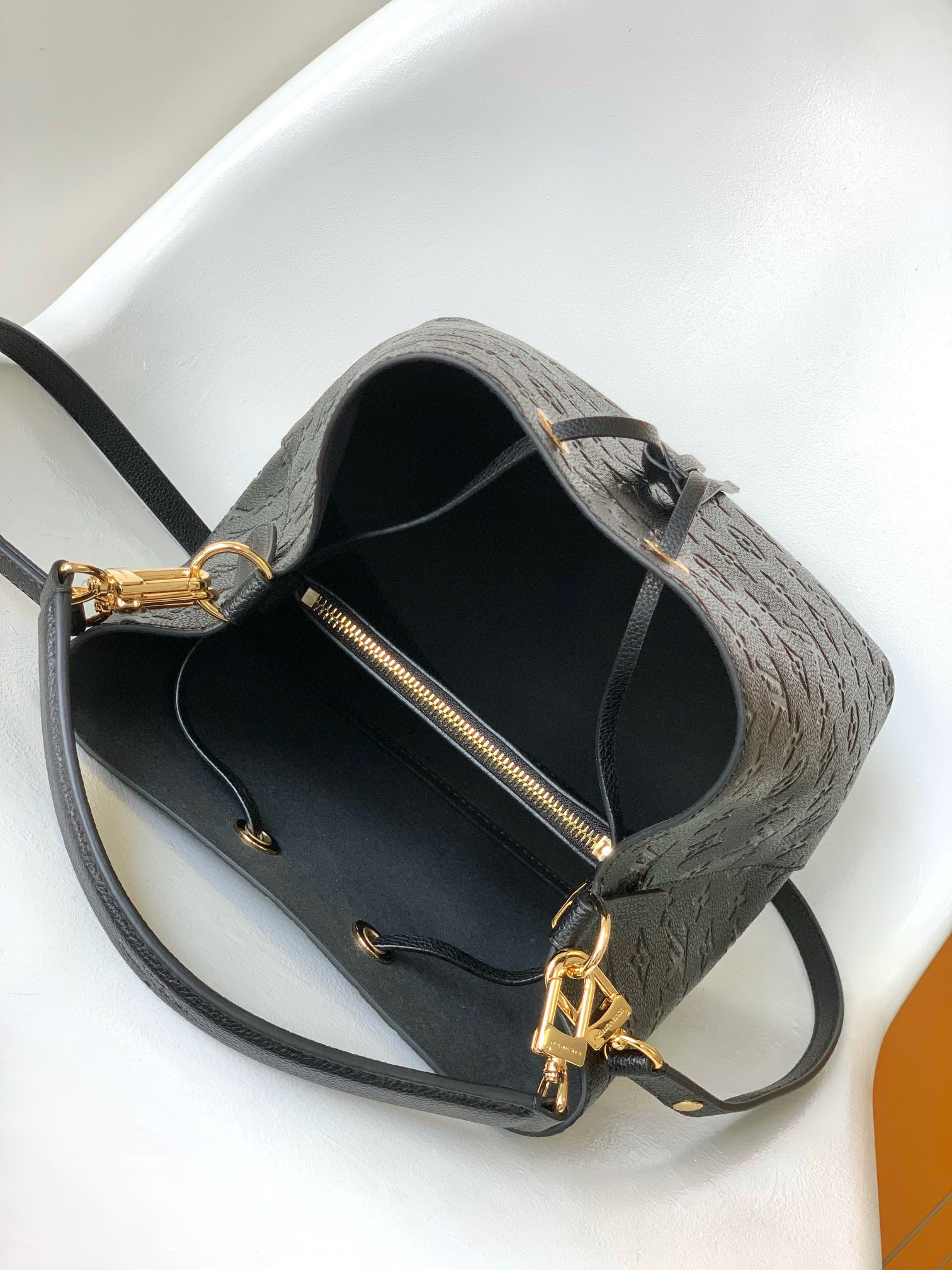 Louis Vuitton NéoNoé MM Bag Black with Gold Hardware