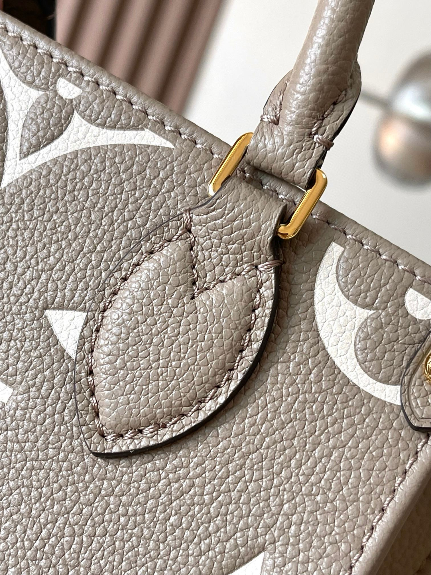 Louis Vuitton OnTheGo BB Bag Dove Gray/Cream with Gold Hardware