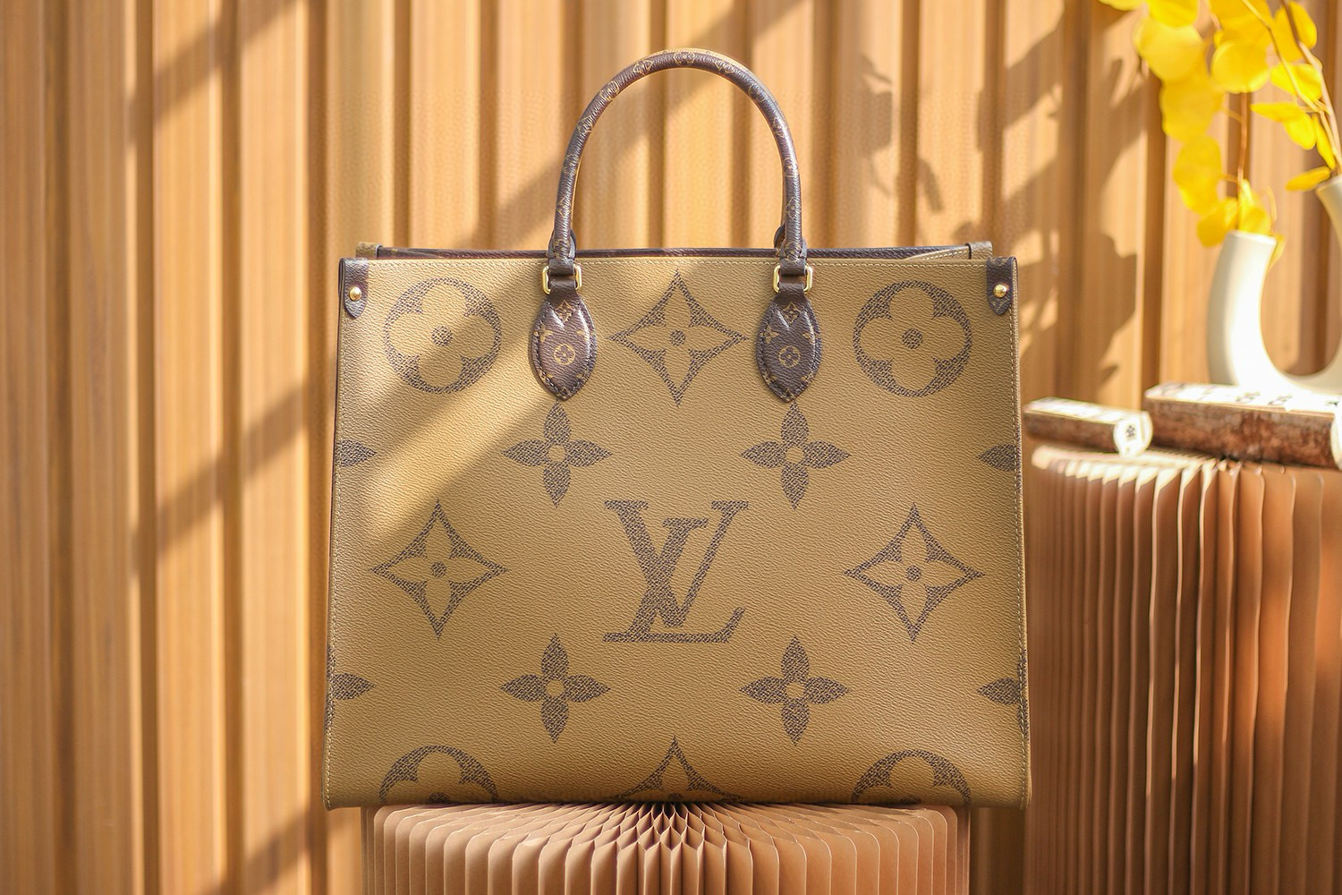 Louis Vuitton OnTheGo GM Bag Monogram and Monogram Reverse with Gold Hardware