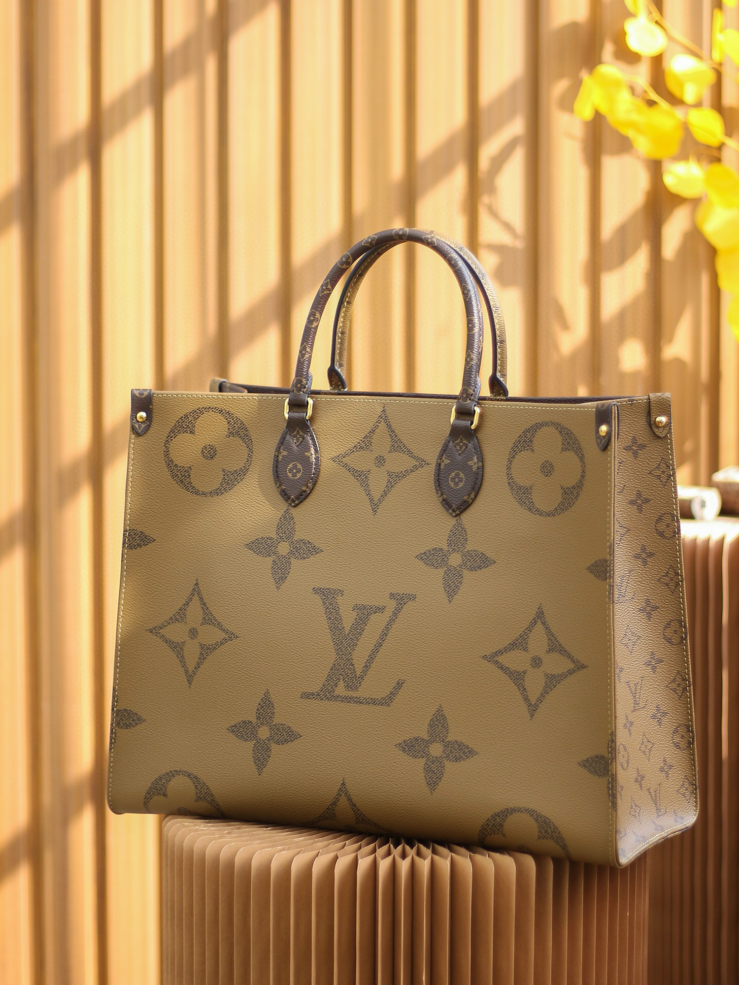 Louis Vuitton OnTheGo GM Bag Monogram and Monogram Reverse with Gold Hardware