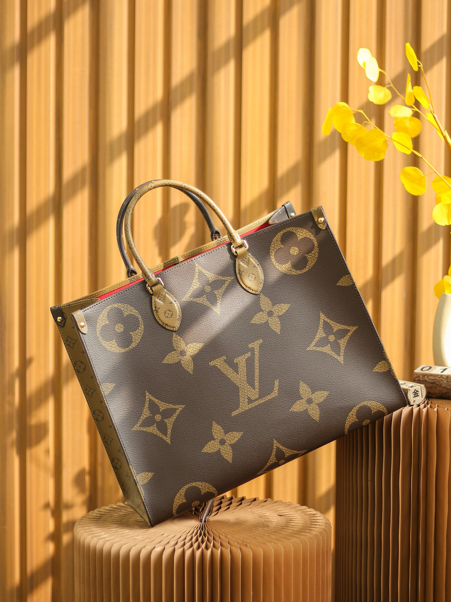 Louis Vuitton OnTheGo GM Bag Monogram and Monogram Reverse with Gold Hardware