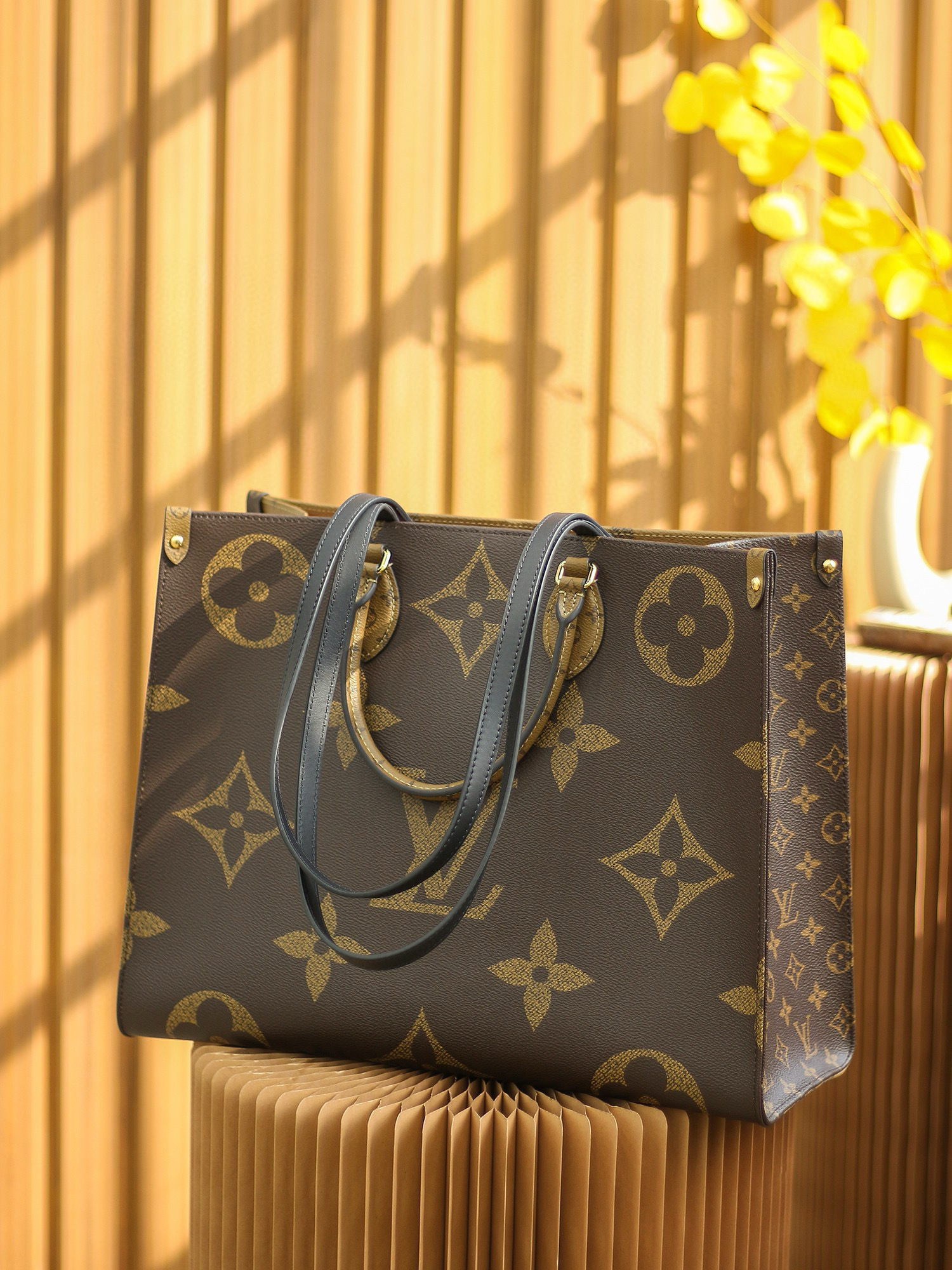 Louis Vuitton OnTheGo GM Bag Monogram and Monogram Reverse with Gold Hardware