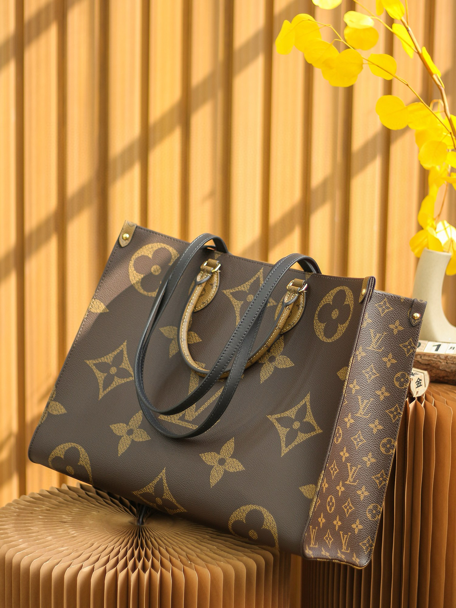 Louis Vuitton OnTheGo GM Bag Monogram and Monogram Reverse with Gold Hardware