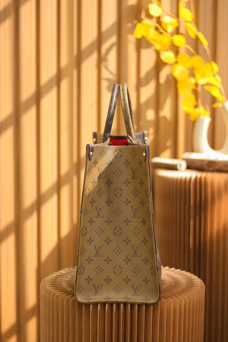 Louis Vuitton OnTheGo GM Bag Monogram and Monogram Reverse with Gold Hardware