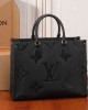 Louis Vuitton OnTheGo MM Bag Black with Gold Hardware