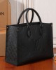 Louis Vuitton OnTheGo MM Bag Black with Gold Hardware