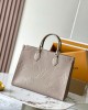 Louis Vuitton OnTheGo MM Bag Tourterelle Beige with Gold Hardware