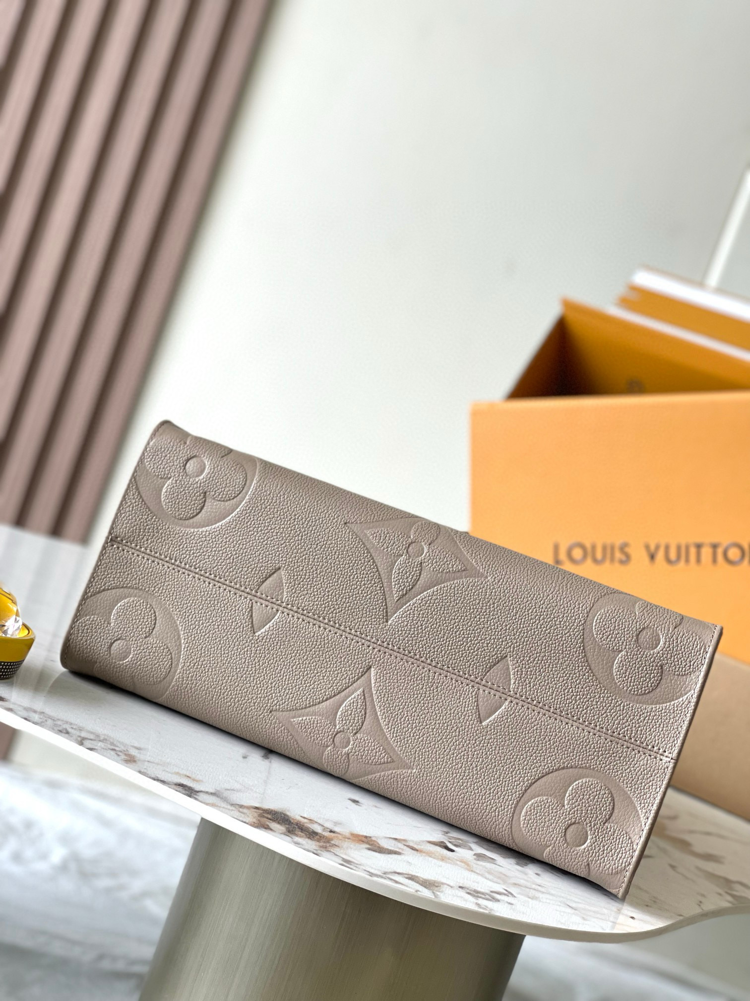 Louis Vuitton OnTheGo MM Bag Tourterelle Beige with Gold Hardware