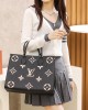 Louis Vuitton OnTheGo MM Bag Black/Beige with Gold Hardware