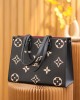 Louis Vuitton OnTheGo MM Bag Black/Beige with Gold Hardware