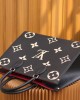 Louis Vuitton OnTheGo MM Bag Black/Beige with Gold Hardware