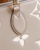 Louis Vuitton OnTheGo MM Bag Dove/Cream with Gold Hardware