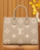 Louis Vuitton OnTheGo MM Bag Dove/Cream with Gold Hardware