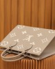 Louis Vuitton OnTheGo MM Bag Dove/Cream with Gold Hardware