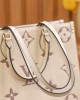 Louis Vuitton OnTheGo MM Bag Creme/Rose Pink with Gold Hardware