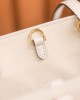 Louis Vuitton OnTheGo MM Bag Creme/Rose Pink with Gold Hardware