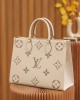 Louis Vuitton OnTheGo MM Bag Creme/Rose Pink with Gold Hardware