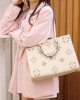 Louis Vuitton OnTheGo MM Bag Creme/Rose Pink with Gold Hardware