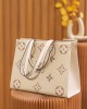 Louis Vuitton OnTheGo MM Bag Creme/Rose Pink with Gold Hardware