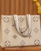 Louis Vuitton OnTheGo MM Bag Creme/Rose Pink with Gold Hardware