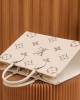 Louis Vuitton OnTheGo MM Bag Creme/Rose Pink with Gold Hardware